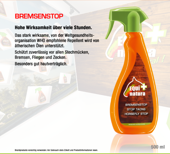 Bremsenstop Schützt zuverlässig vor allen Stechmücken, Bremsen, Fliegen und Zecken