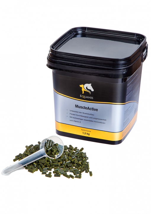 MuscleActive – Optimaler Muskelaufbau für Pferde aus Spirulina, Erbse, Reiskeimöl, Bierhefe und Vitamin E
