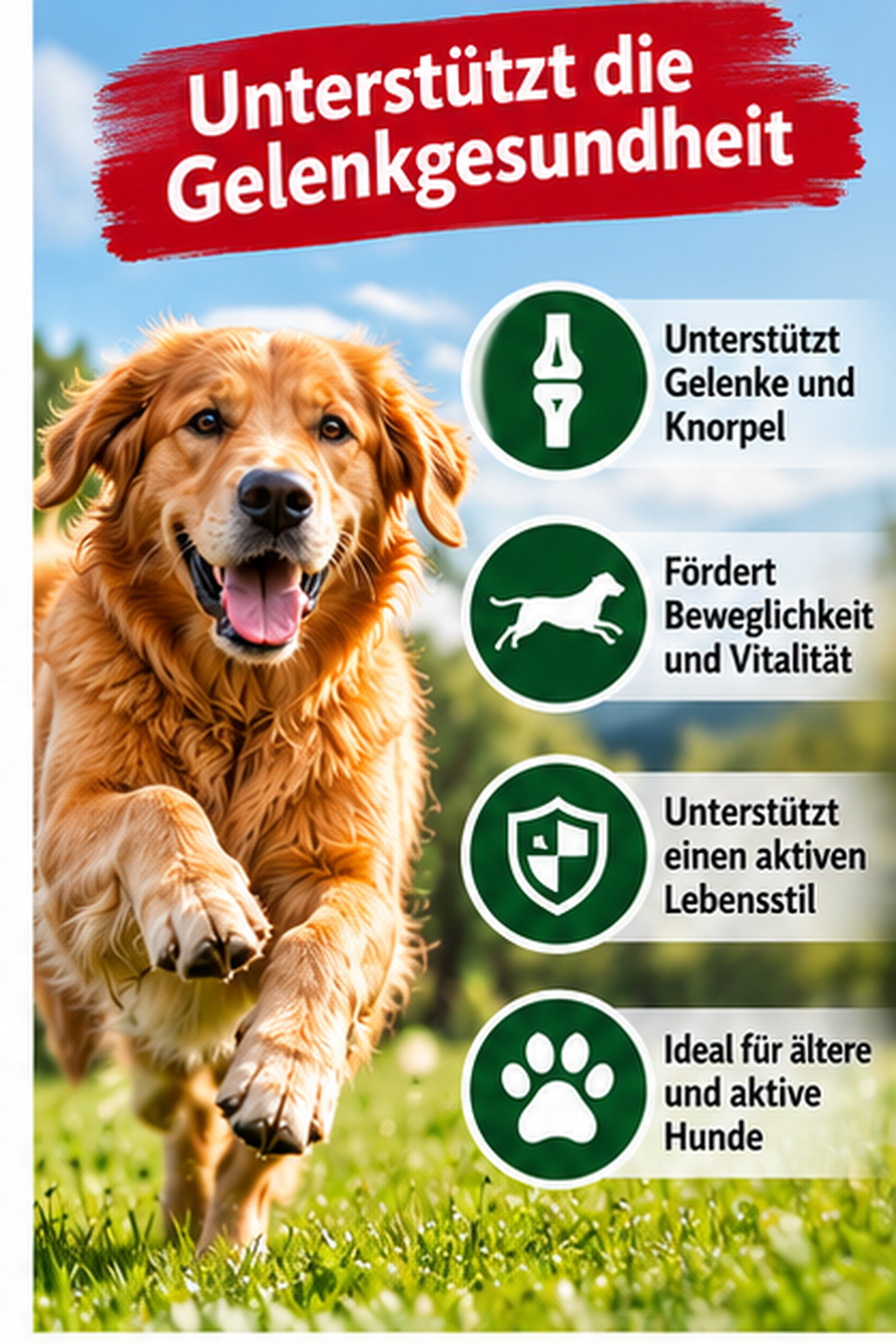 RUSET Gelenk Tabs für Hunde – 100 Tabletten, 150 g