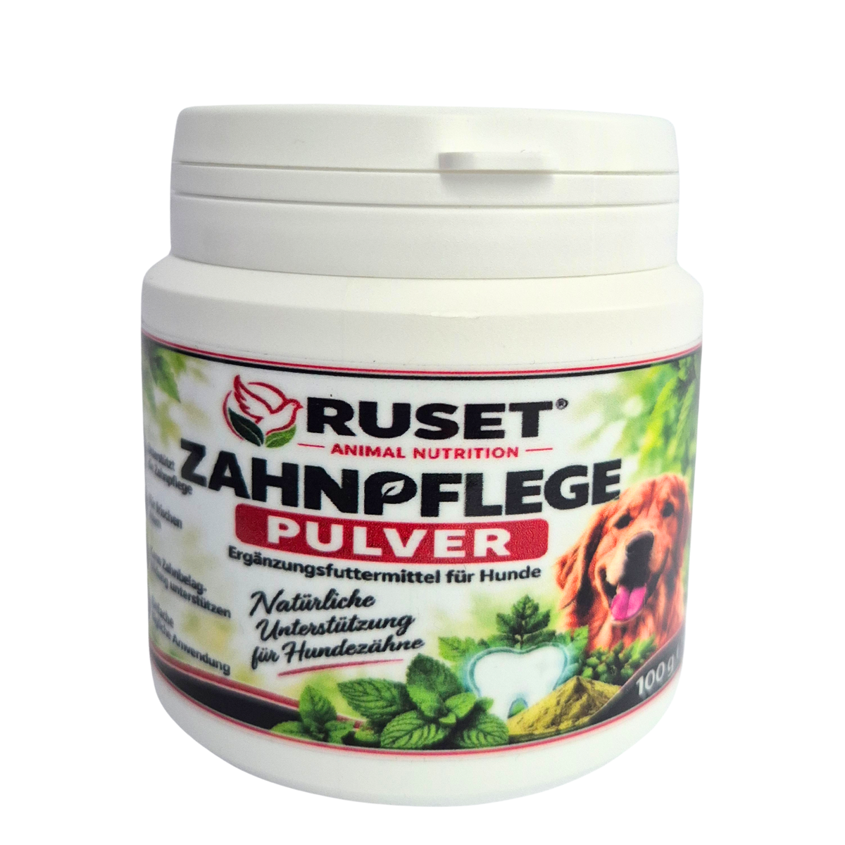 RUSET Zahnpflege Pulver 100 g – Zahnpflege für Hunde