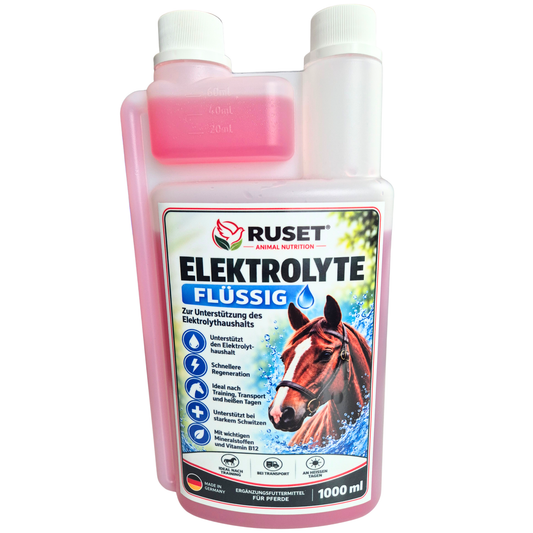 RUSET Elektrolyte flüssig 1000 ml – Ergänzungsfuttermittel für Pferde