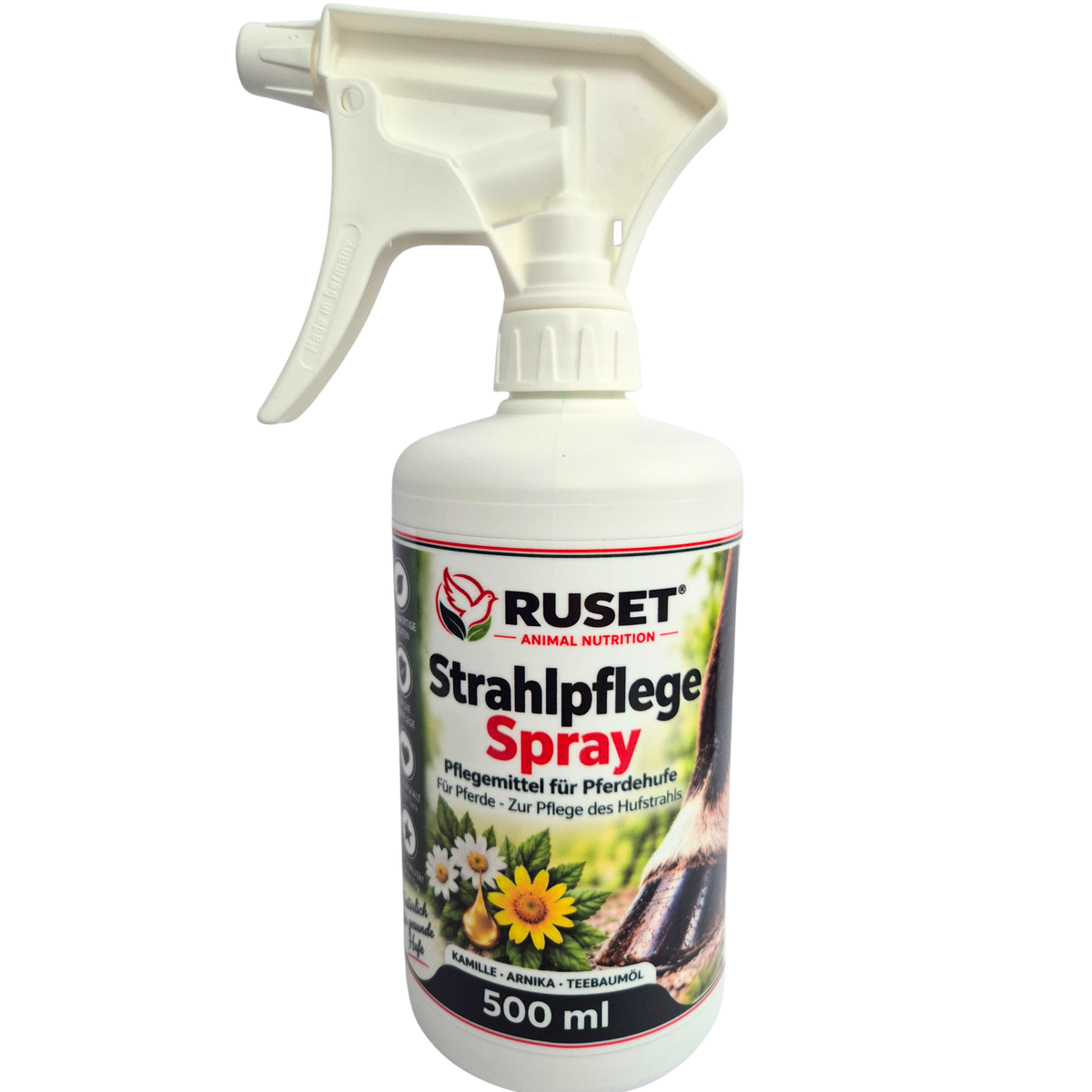 RUSET Strahlpflege Spray 500 ml für Pferde – Hufstrahl & Hufpflege