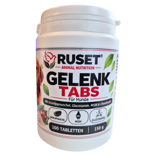RUSET Gelenk Tabs für Hunde – 100 Tabletten, 150 g