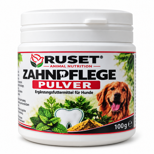 RUSET Zahnpflege Pulver 100 g – Zahnpflege für Hunde