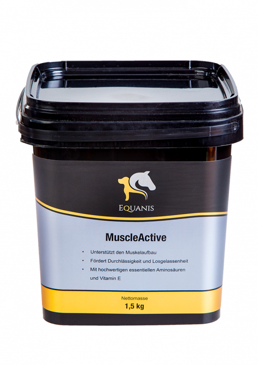 MuscleActive – Optimaler Muskelaufbau für Pferde aus Spirulina, Erbse, Reiskeimöl, Bierhefe und Vitamin E