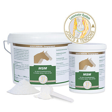 Einzelfuttermittel für Pferde VETRIPHARM MSM für kräftige Gelenke und Knorpel.